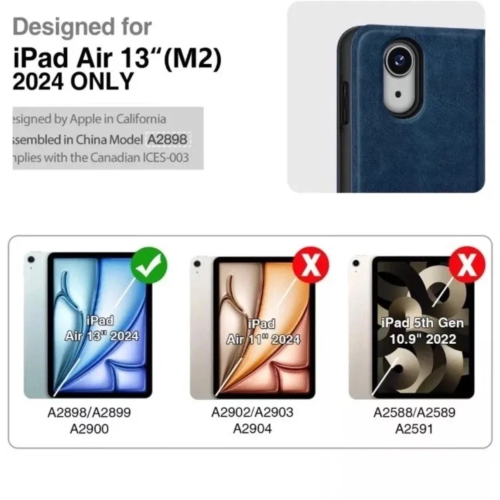 Antbox for iPad Pro 13 Inch Case M4(2024), Built-in Pencil Holder (navy)